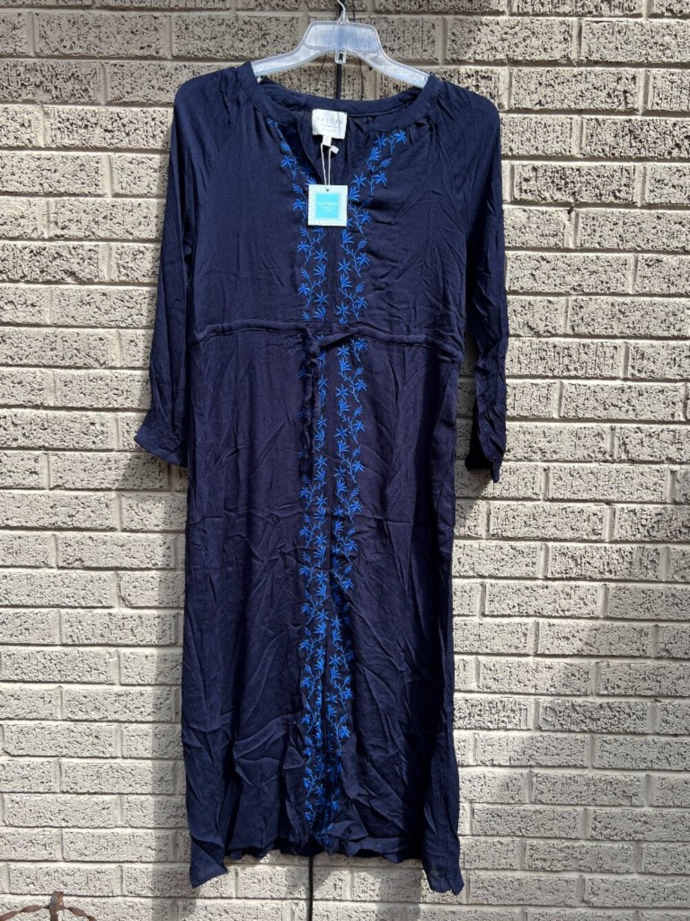 Hayden LA Blue Embroidery Maxi Dress NWT Small